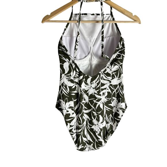 Lauren Ralph Lauren Tropic Monotone Floral High Neck One Piece Swimsuit 10 - Picture 9 of 12
